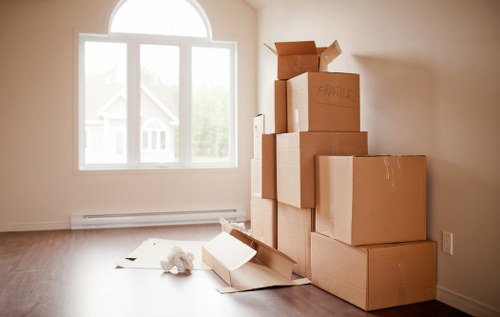 Professional Walthamstow moving service preparing items for transport
