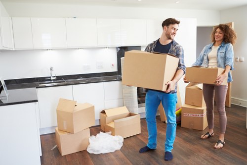 Packed moving van near a Walthamstow residential street